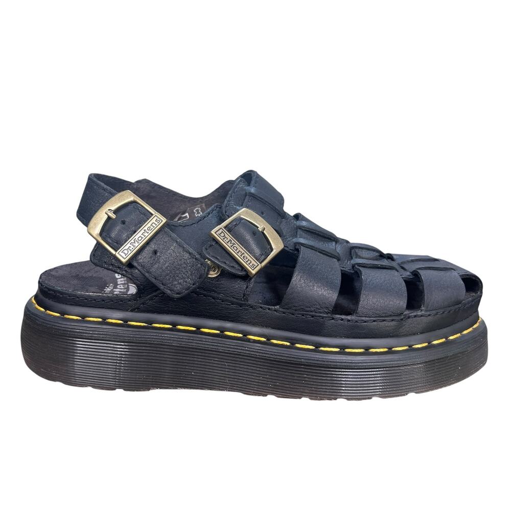 Dr. Martens Black Leather Archive Fisherman Sandals Size M 8 W 9
